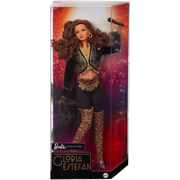 Barbie Signature Gloria Estefan mit Mikrofon und Ständer, 29 cm groß