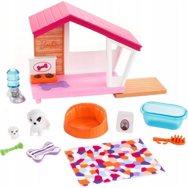 Barbie Mini-Set mit Hundebett und Zubehör für Kinder ab 3 Jahren