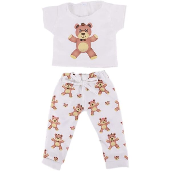 Amerikanische Puppenkleidung 18 Zoll – T-Shirt und Hose mit Tiermuster, 2-teilig