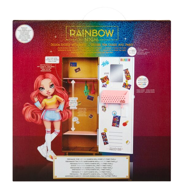 Rainbow High Bambola Modella 28 cm con Set Armadietto Scuola per Bambini 4+