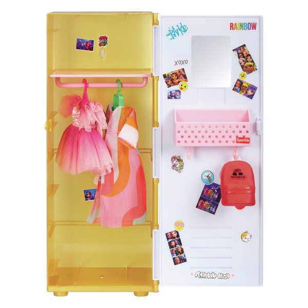 Rainbow High Bambola Modella 28 cm con Set Armadietto Scuola per Bambini 4+