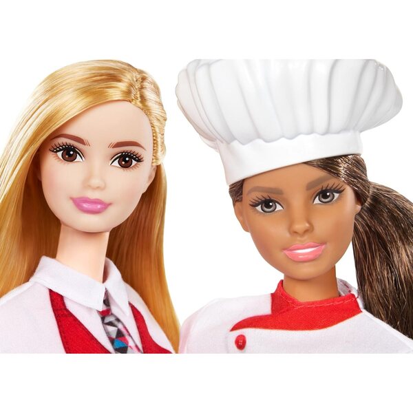 Barbie Lalki kucharka z kelnerką akcesoria FCP66