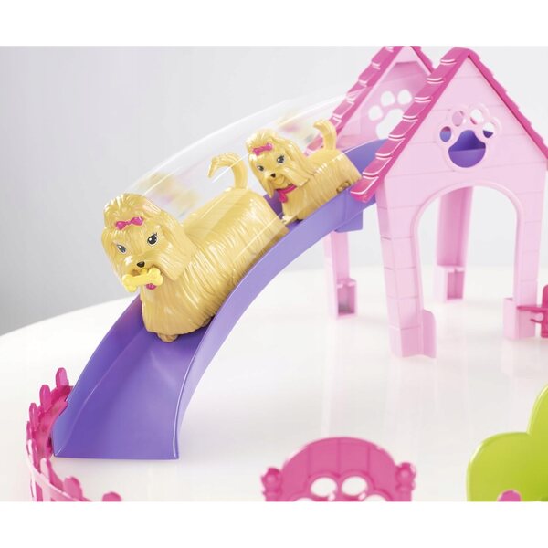 Barbie-Spielplatz für Hunde mit 2 Welpen und Zubehör, interaktives Spiel für Kinder
