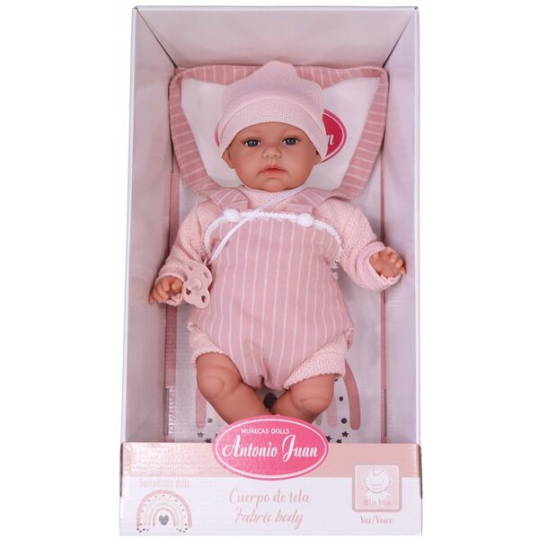 Baby Toneta Antonio Juan bambola 70357 - Bambola balbettante spagnola con marsupio