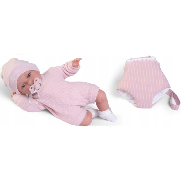 Baby Toneta Antonio Juan bambola 70357 - Bambola balbettante spagnola con marsupio