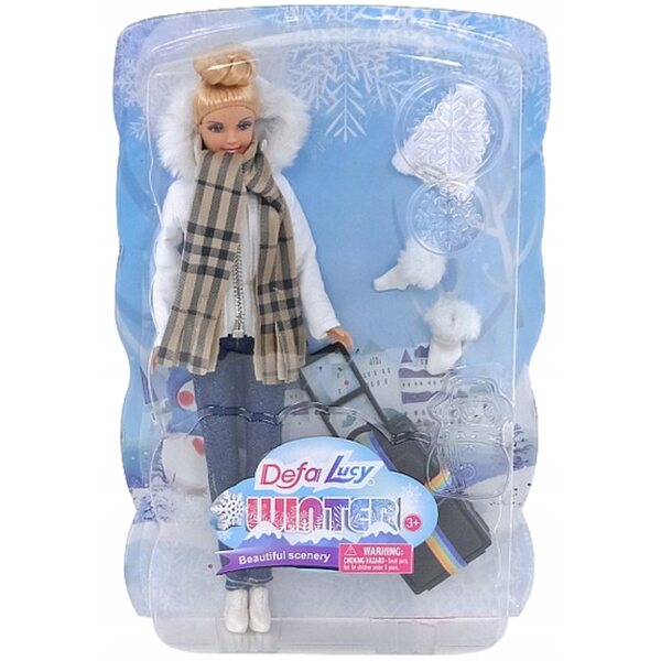 Bambola Lucy Invernale con Valigia 29 cm - Adar, Set Completo e Accessori