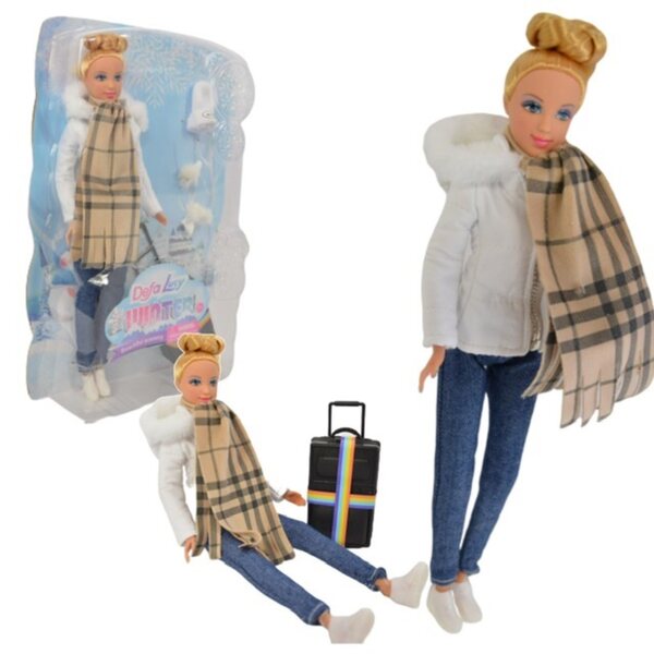 Bambola Lucy Invernale con Valigia 29 cm - Adar, Set Completo e Accessori
