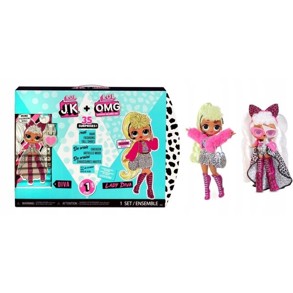LOL Surprise Set 2 JK Diva und OMG Lady Diva Puppen mit über 35 Überraschungen