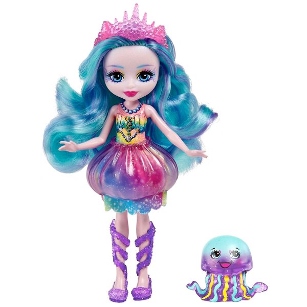 Enchantimals Royal Ocean Kingdom Jellyfish Stingley – Puppe mit Haustier 15 cm