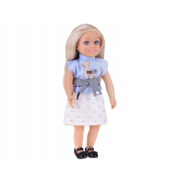 Elegante 48 cm große Puppe mit langen blonden Haaren und integrierter Melodie