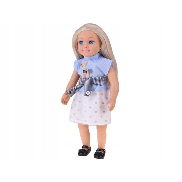 Elegante 48 cm große Puppe mit langen blonden Haaren und integrierter Melodie