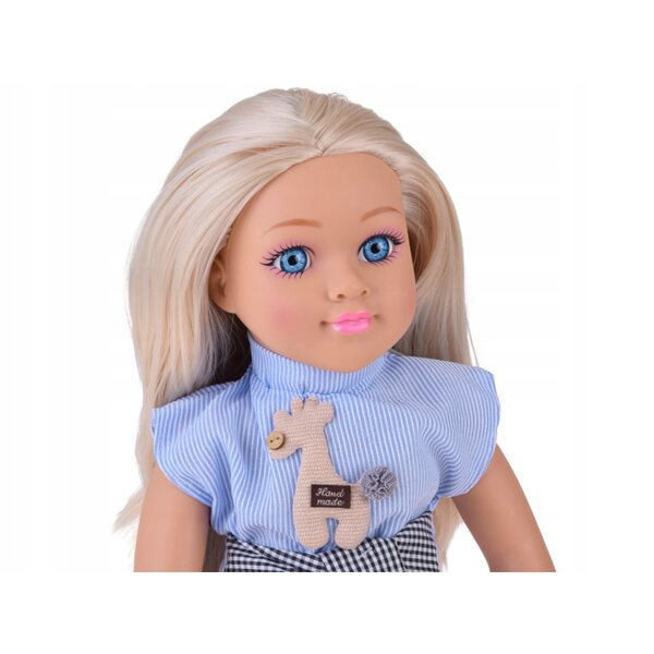 Elegante 48 cm große Puppe mit langen blonden Haaren und integrierter Melodie