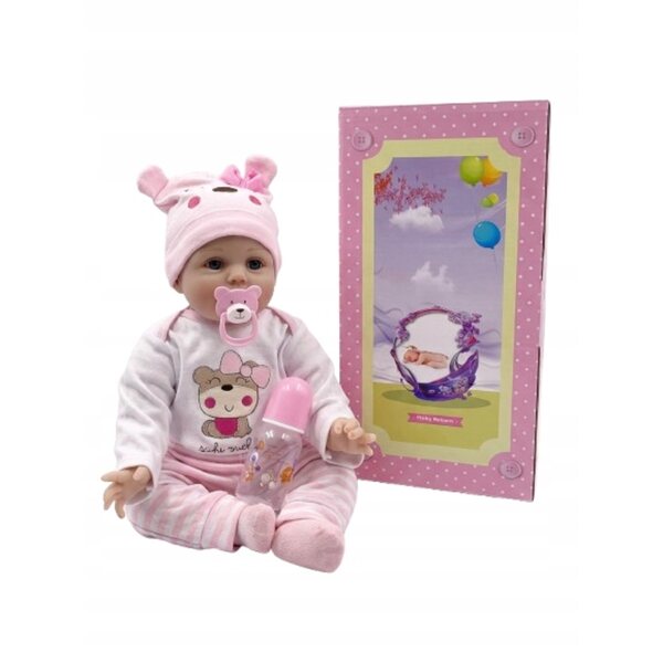 Bambola Reborn Keiumi 55 cm - Bambolina realistica con vestiti rosa