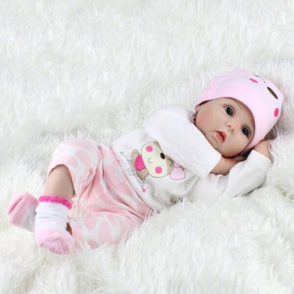 Bambola Reborn Keiumi 55 cm - Bambolina realistica con vestiti rosa