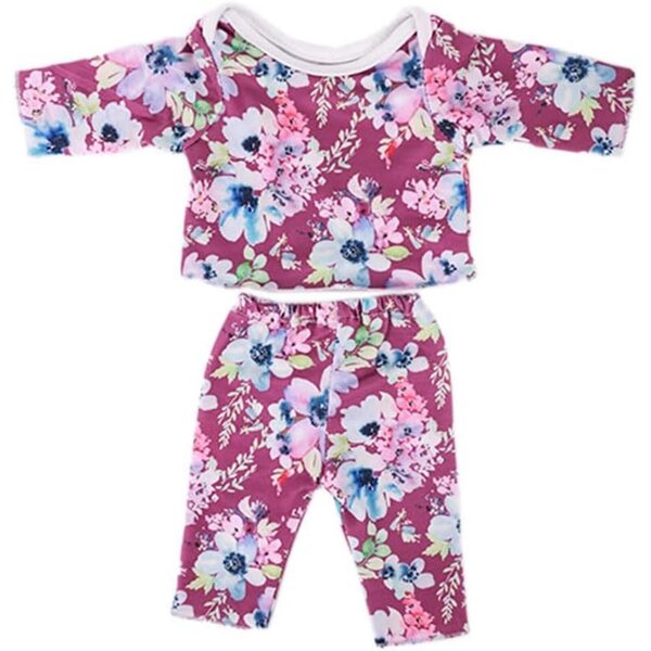 18-Zoll-Puppenkleidung für amerikanische Puppen – 2-teiliges Set mit Blumenoberteil und Freizeithose