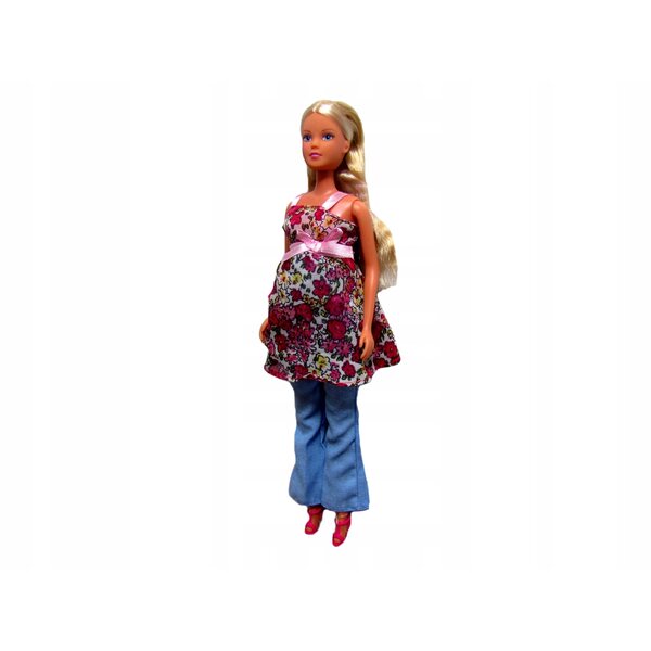 Bambola Steffi Love incinta con un bambino e un set di accessori, 29 cm