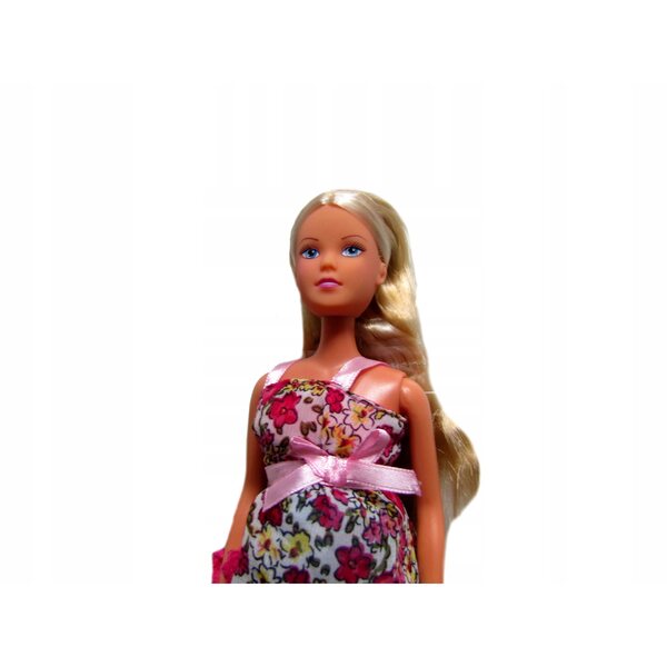 Bambola Steffi Love incinta con un bambino e un set di accessori, 29 cm