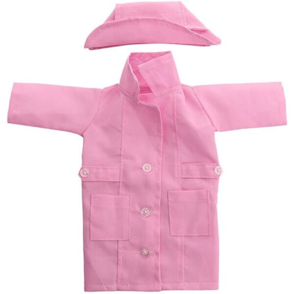 18-Zoll-Puppenkleidung – Krankenschwester- und Arztuniform-Set, Rosa