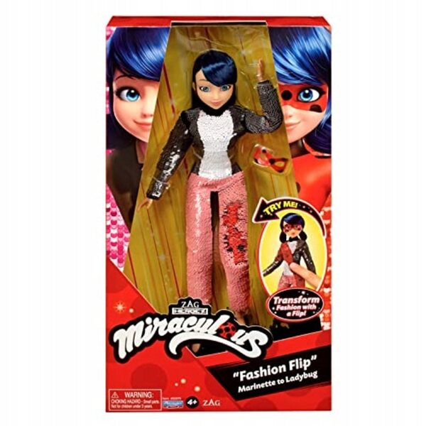 Bambola Miraculous Marinette 26 cm con costume di paillettes Ladybug