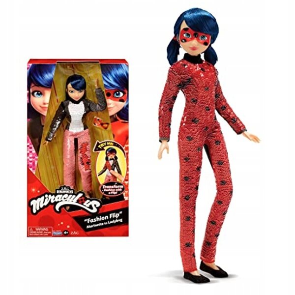 Bambola Miraculous Marinette 26 cm con costume di paillettes Ladybug