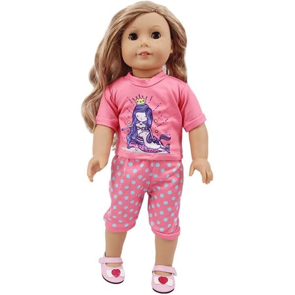 Kleidung für American Dolls 18" – 2-teiliges Set mit T-Shirt und Hose mit Animal-Print