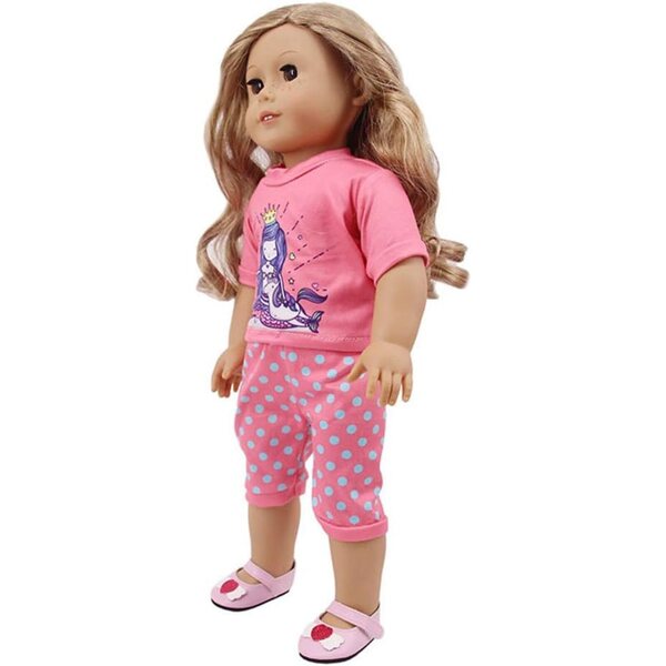 Kleidung für American Dolls 18" – 2-teiliges Set mit T-Shirt und Hose mit Animal-Print