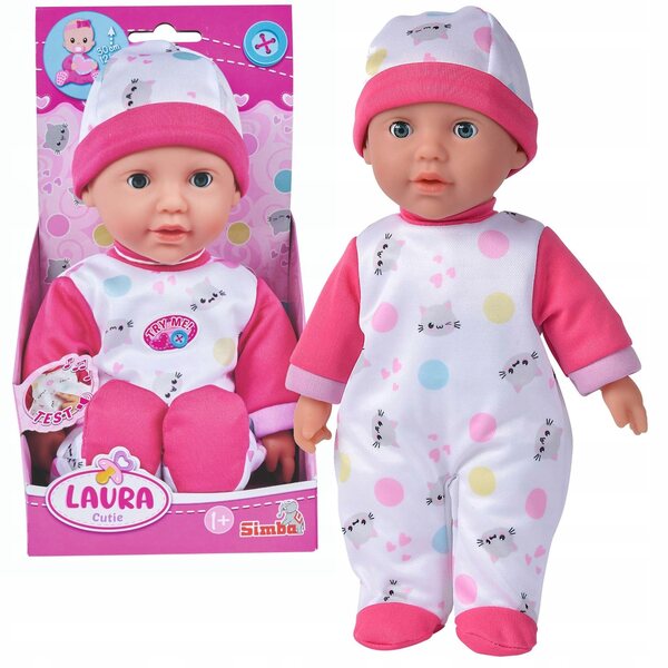 Bambola New Born Baby Simba Laura dolce neonato 30 cm con suoni e tessuto