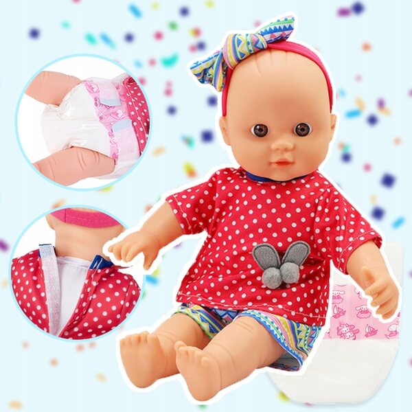 LALKA Laleczka BOBAS 30CM do Karmienia i Mycia Wanna z Prysznicem Leci Woda