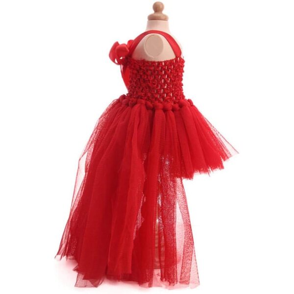 Rotes Organza-Prinzessinnenkleid für 18-Zoll-amerikanische Puppen
