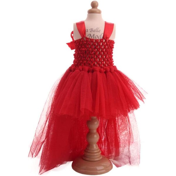 Rotes Organza-Prinzessinnenkleid für 18-Zoll-amerikanische Puppen