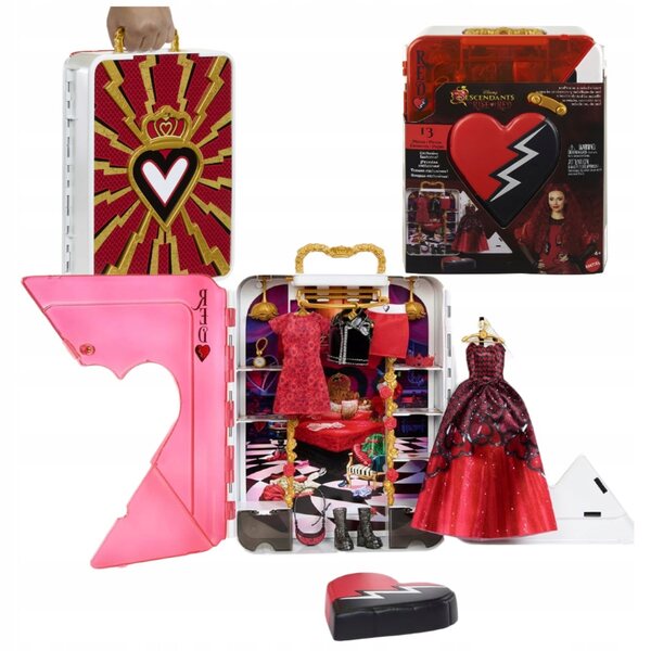 Disney Descendants Garderoba Rot mit exklusiver Kleidung und Accessoires für Puppen
