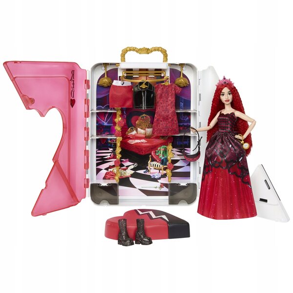 Disney Descendants Garderoba Rot mit exklusiver Kleidung und Accessoires für Puppen