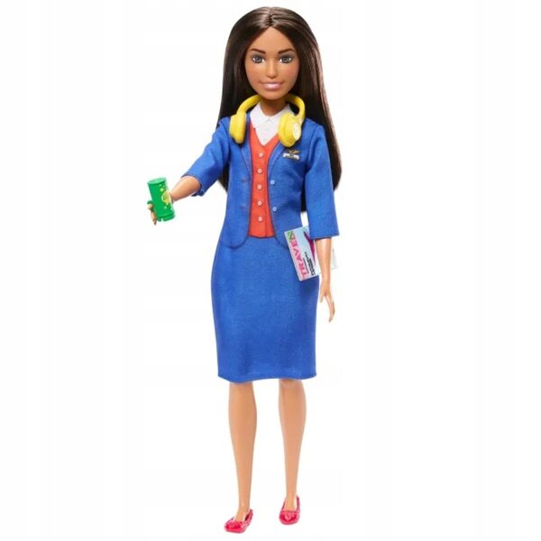 Barbie Stewardess mit Koffer und Zubehör, Spiel für Kinder ab 3 Jahren