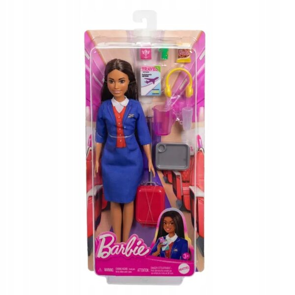 Barbie Stewardess mit Koffer und Zubehör, Spiel für Kinder ab 3 Jahren