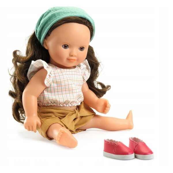 Dolls Josephine Djeco 32 cm con capelli lunghi e abbigliamento lavabile