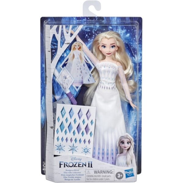 Bambola Elsa Frozen con vestito da colorare e adesivi Hasbro 28 cm