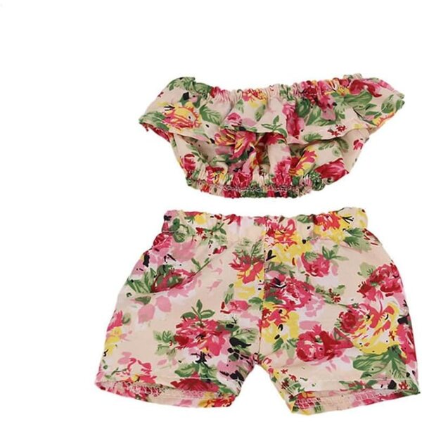 Vestiti estivi per bambole 18 pollici - Set top e pantaloncini floreali odulu