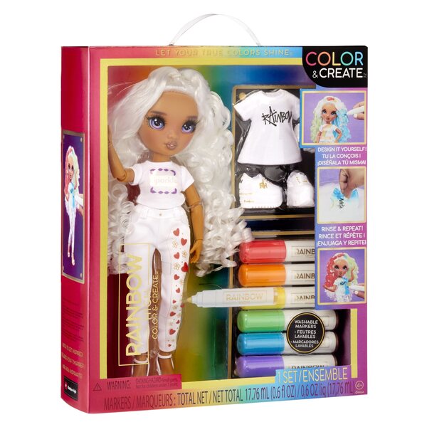 Rainbow High Color Doll - Bambola Creativa con Capelli da colorare e Accessori