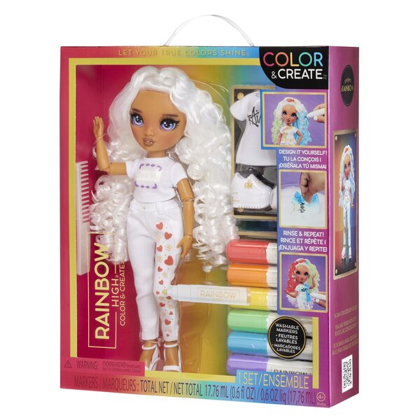Rainbow High Color Doll - Bambola Creativa con Capelli da colorare e Accessori