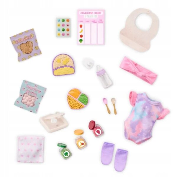 Our Generation Baby Emilia mit Essenszubehör – Babypuppen-Set 20 cm