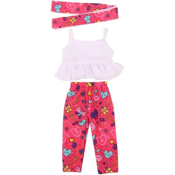 Kleidungsset für 18-Zoll-Puppen mit Hose, Hosenträgern und Stirnband – Odulu
