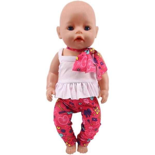 Kleidungsset für 18-Zoll-Puppen mit Hose, Hosenträgern und Stirnband – Odulu