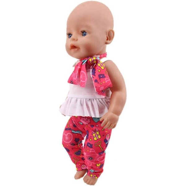 Kleidungsset für 18-Zoll-Puppen mit Hose, Hosenträgern und Stirnband – Odulu