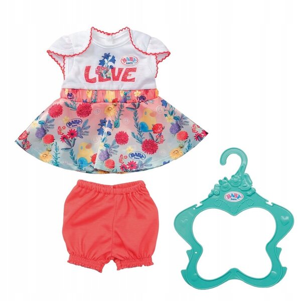 Rosa Kleid mit Shorts für Baby Born 43 cm Puppe mit Original-Kleiderbügel