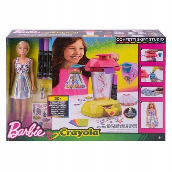 Barbie Crayola Studio Kreativset mit Puppe und Zubehör für Mädchen