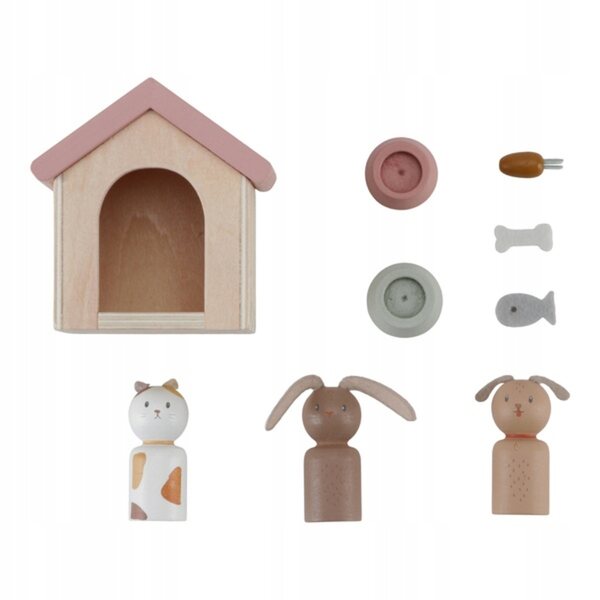 Little Dutch Set Animali in Legno per Casetta delle Bambole, 9 Pezzi