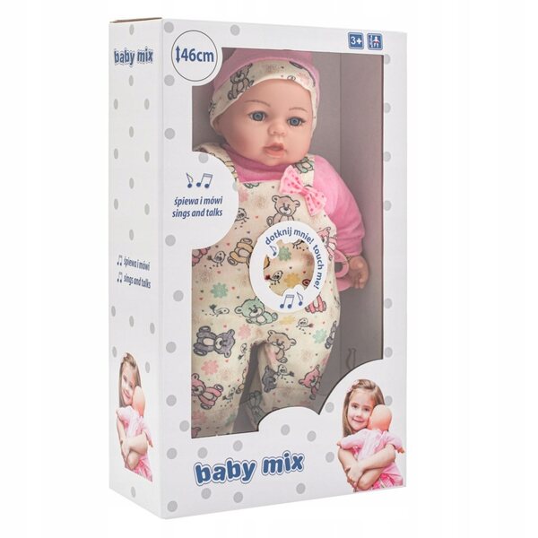 Bambola Baby Mix Maja 46 cm che parla e canta in polacco, giocattolo interattivo