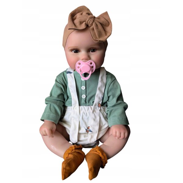 Bambola Reborn Wiktoria 48 cm morbida in vinile come un vero neonato con accessori