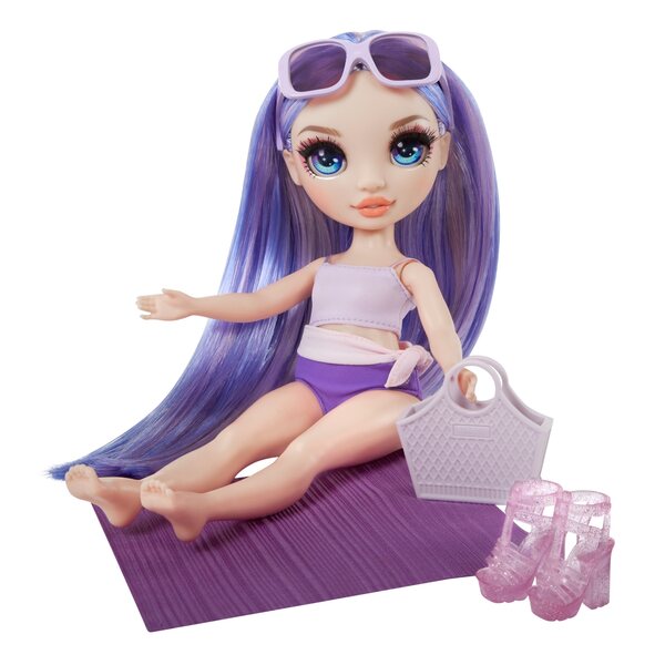 Rainbow High Violet Willow in Costume da Bagno Rosso - Bambola Moda Flessibile e Accessori