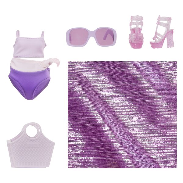 Rainbow High Violet Willow in Costume da Bagno Rosso - Bambola Moda Flessibile e Accessori